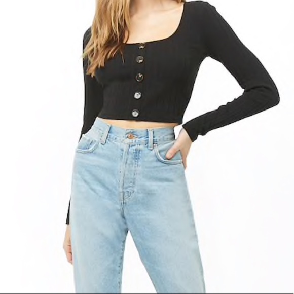 Forever 21 long sleeve crop - Picture 3 of 4